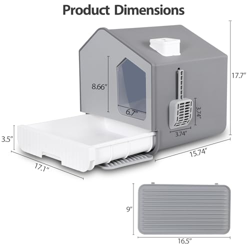 Arenero cubierto para gato grande Nouva gris miniatura 7