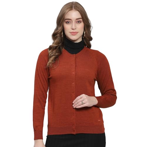Image of Monte Carlo Women Regular Fit Full Sleeve Solid Round Neck Winter Cardigan (Pack of 1)