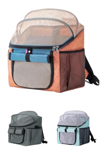 LumoLight自転車ペットバッグ、折りたたみ式、大容量、通気性、安定性、軽量、持ち運び簡単、取り外し可能なショルダーストラップ、洗えるパッド、旅行、散歩、緊急時の備え、病院通い、出張に最適です。 (オレンジ)