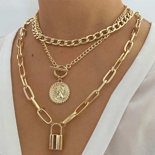 Long tiantian Western Jewelry for Women Layered Necklaces Stack Gold Coin Necklace Cowgirl Accessories Country Outfit Boho Trendy Cowboy Chic2