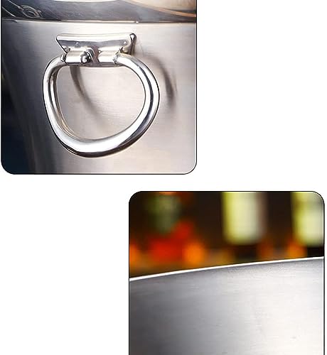 Secchiello per il ghiaccio in acciaio inox, a doppia parete, isolante, per feste, matrimoni, portelloni ed eventi all'aperto