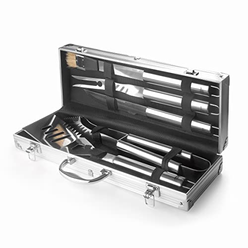 Lacor - 60260 - BBQ-Utensilienkoffer, innen gefüttert, enthält 5 Geräte, Teile aus Edelstahl