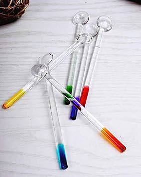 Demitasse Espresso Spoons, Mini Coffee Spoon, 4.33 Inches Glass Small Spoons for Tea, Stirring Rod Mixing Spoon, Set of 6 (multicolor)