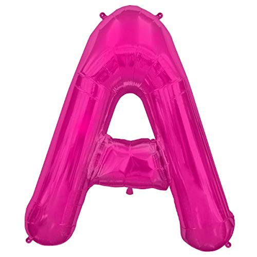 Letter A - Magenta Helium Foil Balloon - 34 inch