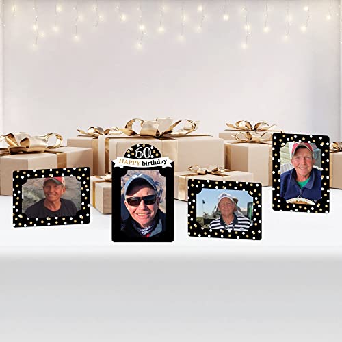 Big Dot Of Happiness Adult 60Th Birthday - Gold - Birthday Party 4X6 Picture Display - Paper Photo Frames - Set Of 12 #TOP5