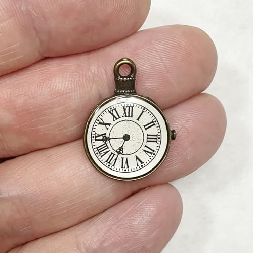 Morezmore M00139-Bronze 1pc Miniature Pocket Watch Mini Prop for Puppet or Dollhouse QC1
