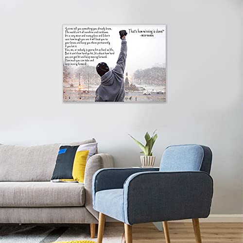 Goneer Canvas Print Motivational Quote Rocky Balboa Wall Art Boxing Office Decor For Men Painting Framed Poster Artwork Inspirational Movie Quotes #TOP4