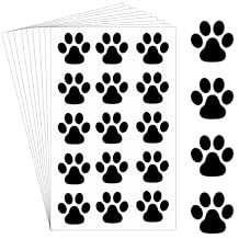 Harloon 20 Sheets 300 Pcs Paw Print Tattoos Temporary Paw Print Face Tattoos Dog Stickers Removable for Cheer Patrol Women Body Arm FootBlack