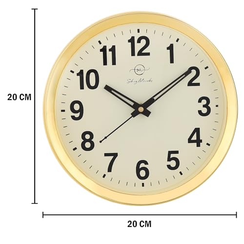 Image of Sehaz Artworks Wall Clock for Living Room Stylish | Wall Clock for Hall | Clock for Home | Wall Watch for Living Room - Ivory 20x20 cm