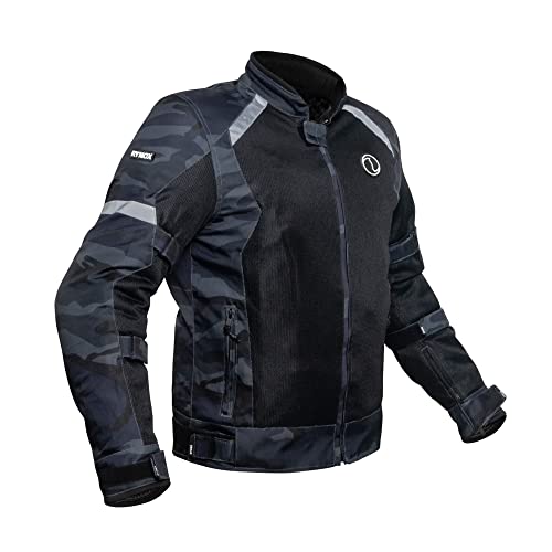 Image of Rynox Urban X - Mesh Motorcycle Riding Jacket | Impact Protection | Abrasion Resistance - Dark Camo Black, 2XL