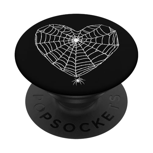 Aesthetic Halloween Spider Web Heart PopSocket