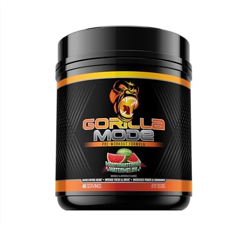 Gorilla Mind Pre Workout – Massive Pumps Laser Focus Energy Power – L-Citrulline, Creatine, L-Tyrosine, Betaine, Hydroprime, Alpha-GPC, 400mg Caffeine, Huperzine A – 800g (Watermelon)