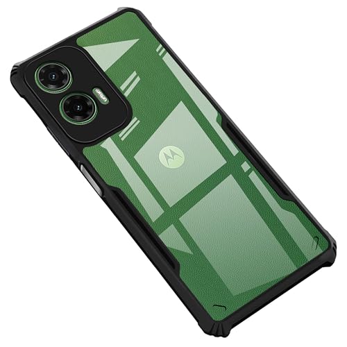 Image of Amazon Brand - Solimo Back Case Cover for Moto G35 5G | Compatible for Moto G35 5G Back Case Cover | Clear Case with Camera Protection | (TPU + PC | Matte Black)