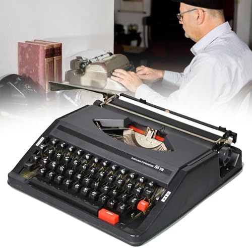 Portable Vintage Manual Typewriter - Classic Retro Typewriter for Writers & Collectors, Easy Setup, Stylish White Design, for Nostalgia Lovers