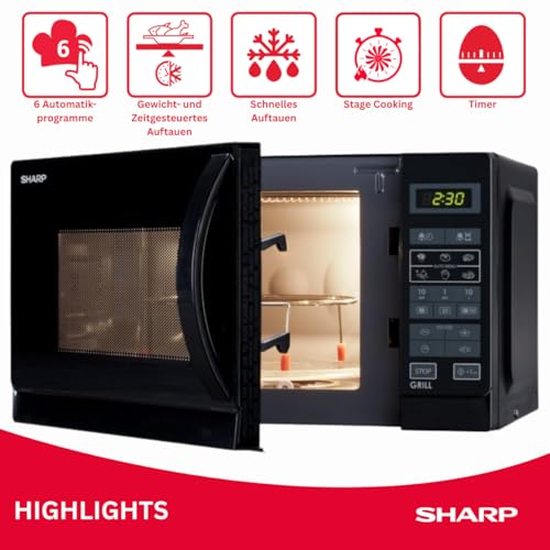 Sharp Micro ondes 2 en 1 avec grill R642BKW 20 - vue 5