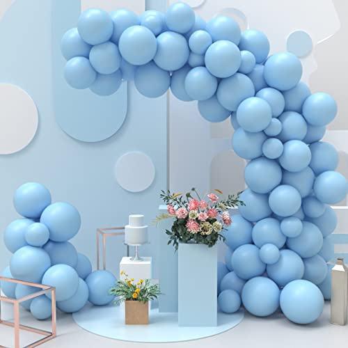 JOYYPOP Blue Balloons 90pcs Light Blue Balloon Garland Arch Kit 12inch+5inch Pastel Blue Balloons for Baby Shower Birthday Wedding Bridal Party Decorations