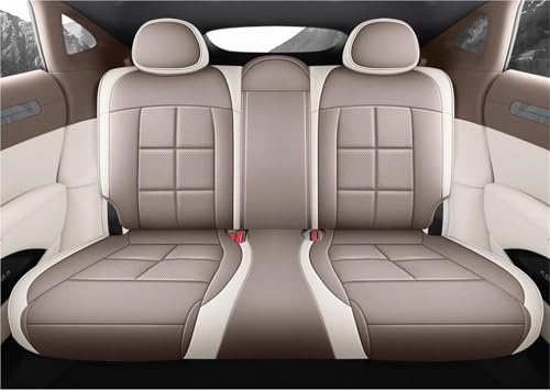 Housse de siège auto en cuir marron et blanc pour intérieur Dodge Caliber