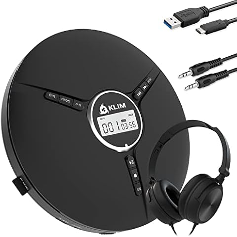 KLIM Discman Portable CD Player with Headphones Cover