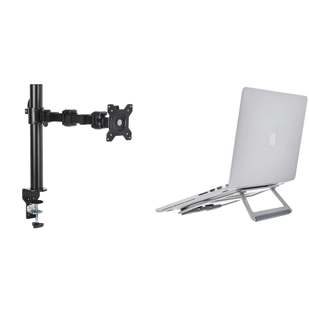 AmazonBasics Monitor Stand, Height Adjustable Arm Mount Steel