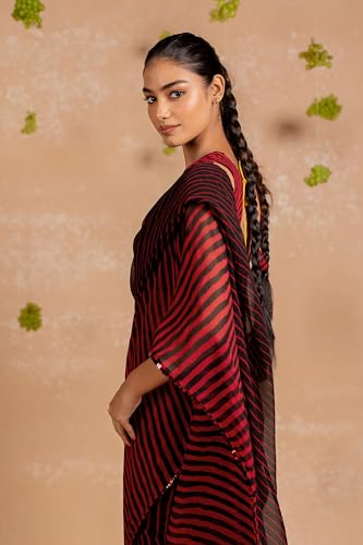 Image of MIRCHI FASHION Women Sari Georgette Chevron Printed | Modern Pattern Farewell and Festive Drape with Matching Blouse Piece