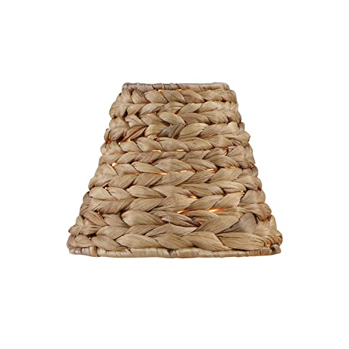 Aspen Creative 51004 Empire Clip On Chandelier Water Hyacinth Lamp Shade, 3" Top x 6" Bottom x 4-3/4" Slant Height by Aspen Creative - Image 2