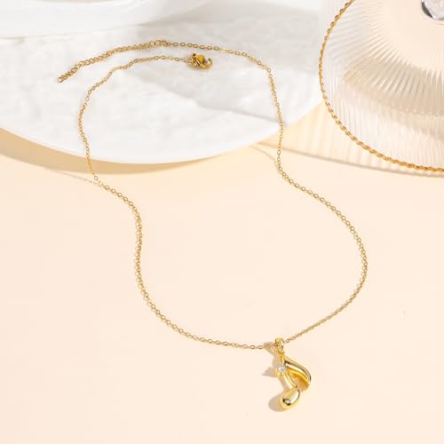 Gold Music Note Pendant Necklace Cubic Zirconia for Women Music Lover Musican Gifts2