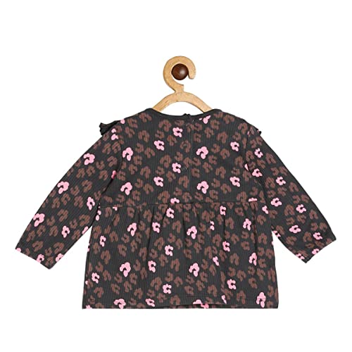 Image of miniklub Baby Round Neck Full Sleeve Knitted Cotton Top (Brown Color)