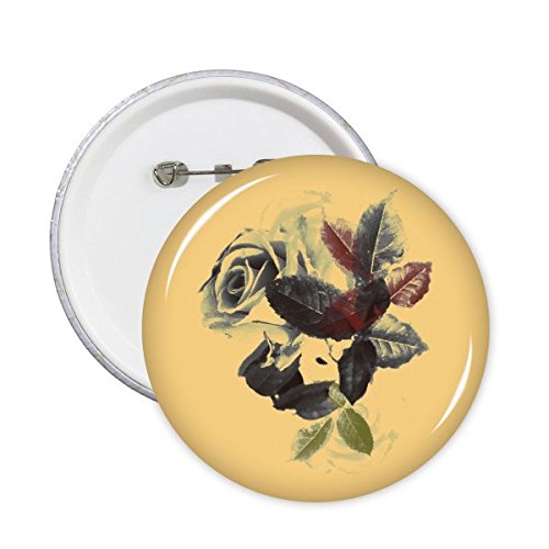 Badge bouton rond pour masquer un accroc ou personnaliser un vêtement uni feuilles pins 5pcs