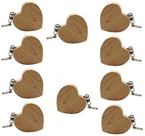 5PCS/10PCS Heart-Shaped Wood 2.0/3.0 USB Flash Drive USB Disk Memory Stick with Wooden (2.0/16GB, Maple-10PCS)