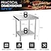 KUARBARR Stainless Steel Table for Prep & Work with Undershelf 18 x 24 Inches NSF Metal Commercial Kitchen Prep Table with Adjustable Under Shelf Worktable for Restaurant Home Outdoor