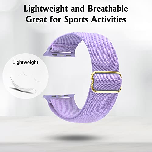 Image of Arae Stretchy WatchBand Compatible for Apple Watch Band 49 /45 /44 /42 /41 /40mm /38mm Comfortable Adjustable Sport Band for iWatch Series 10 9 8 7 6 5 4 SE 3 2 1 Women Men