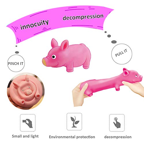 Squishy Toy Pink Pig Gifts for Kids Adults Popping Out Eyes Animal Squishies Anxiety Stress Relief Autism Disorders Funny Piggy Sensory Stress Toy for Girl Boy Women Girlfriend Birthday Party Favors