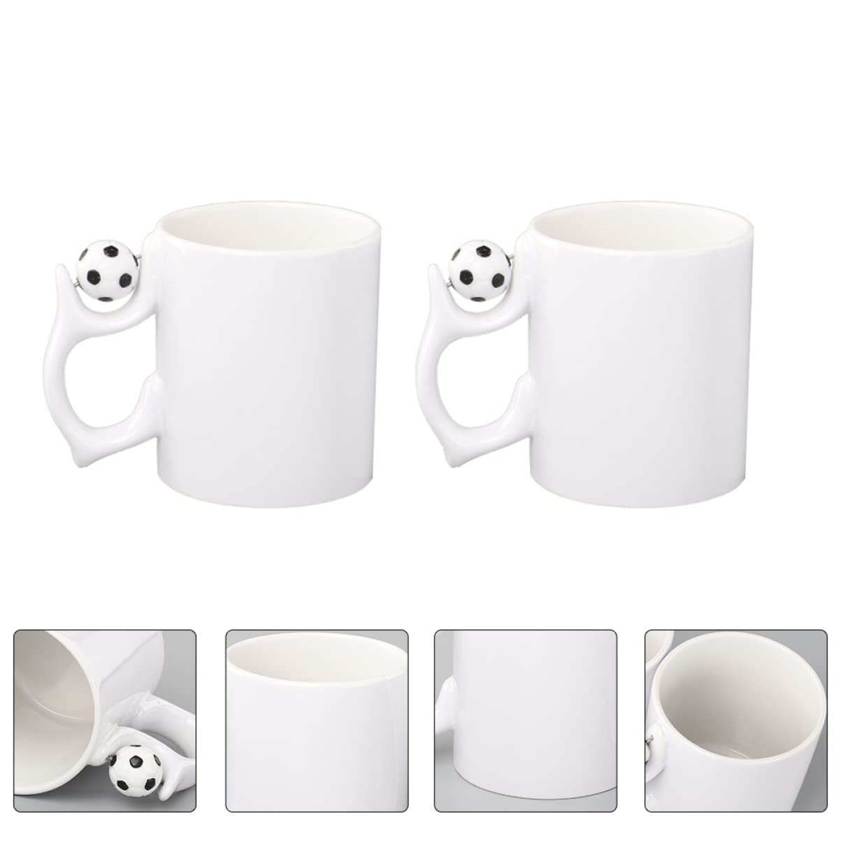 Garneck 2 Set Coppa Di Calcio Tazza Doppio Tazzine Caffe Tazze Caffe Bicchierini Da Caffe Bicchieri Caffe Tazzine Per Caffe Contenitore Per Bevande Boccale Di Latte Ceramica 2 Pezzi * 2