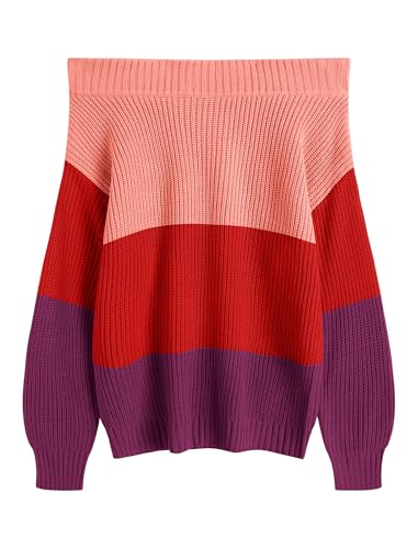 Image of ZAFUL Sweaters for Women Off Shoulder Knit Sweater with Long Sleeve Loose Pullover Jumper Tops