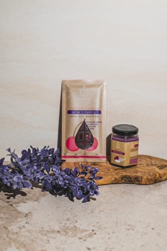 Urth Essence Sugar Free Chocolate Vegan Chocolate Bars | Keto Chocolate | Dairy Free Chocolate| Keto Friendly Food | Healthy Food Vegan Gifts| Organic Chocolate |Gluten Free Snacks (Dark Chocolate Acai Cherry) #TOP6