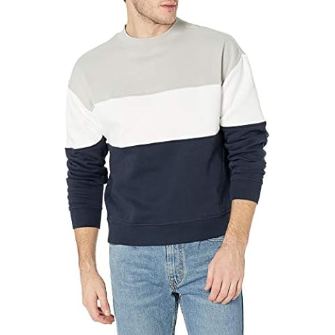 Charles River Apparel Unisex's Westerly Crew Pullover Sweater, Light Grey/White/Navy, XXS Cover