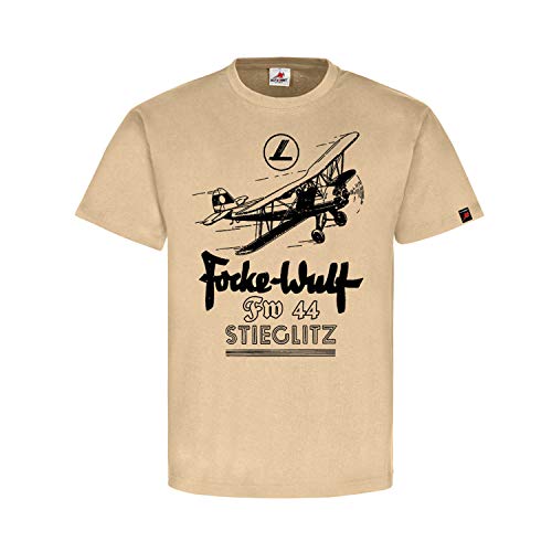 T-shirt Fw44 Focke Wulf Stieglitz beige taille L pour passionné aviation