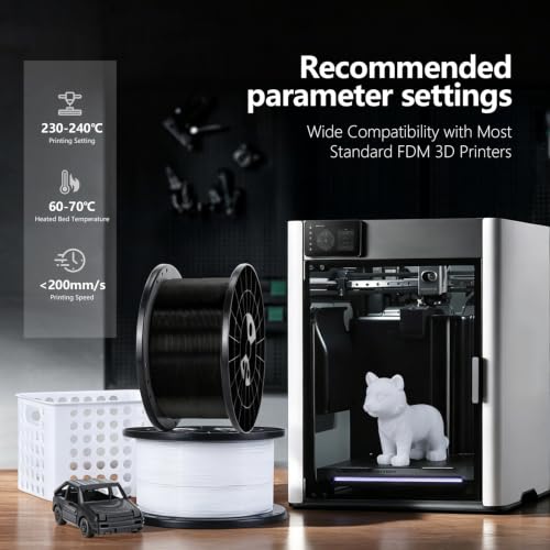 Image of RepRapper Black PETG Filament 1.75mm 5KG Giant Spool(11.02 lb), High Toughness Weather Resistant Low Odor Printing Material, Compatible with Most FDM 3D Printers