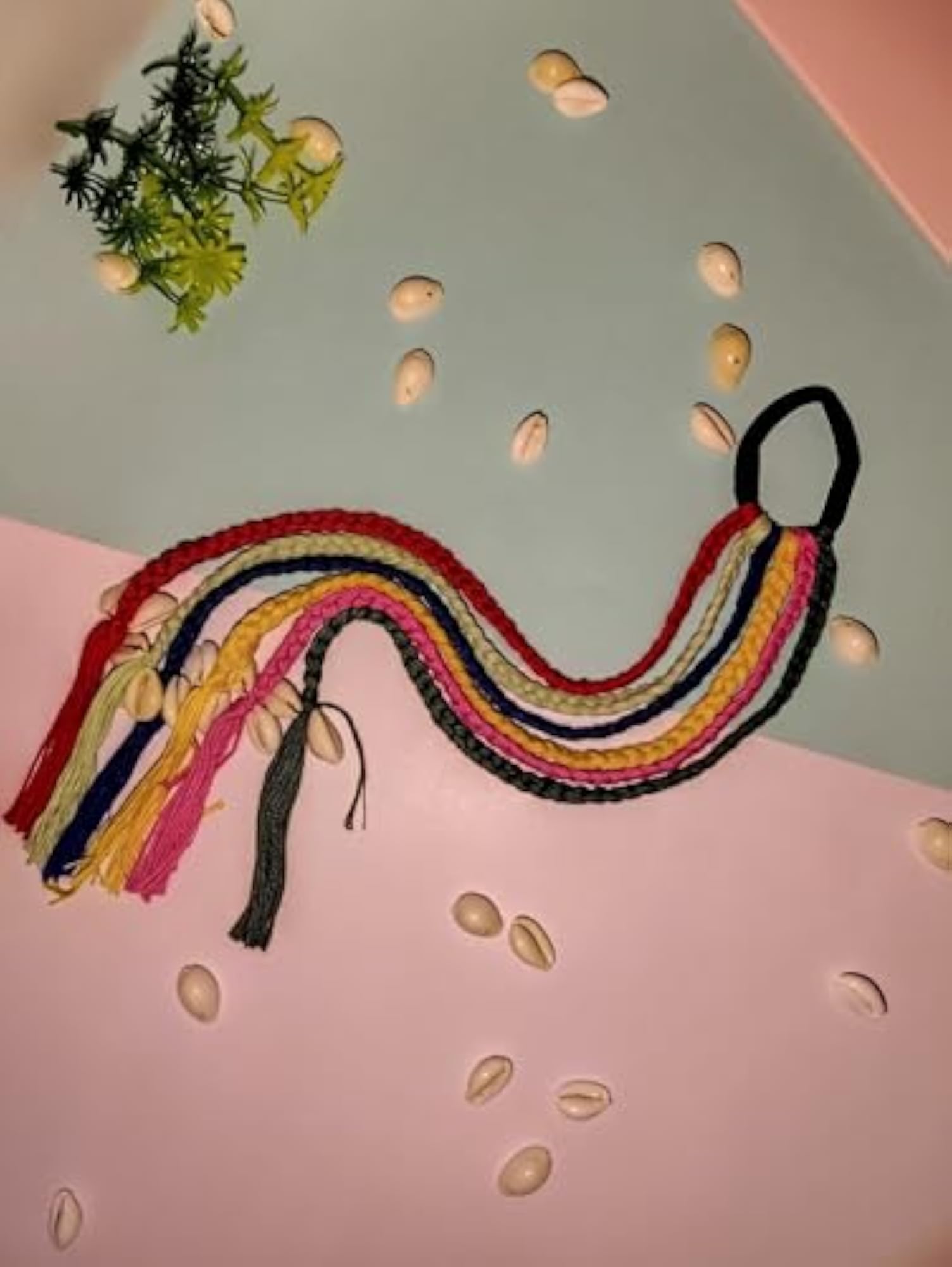 Bohemian Hair Braids with Cowrie Shells & Beads, Clip-On Extensions