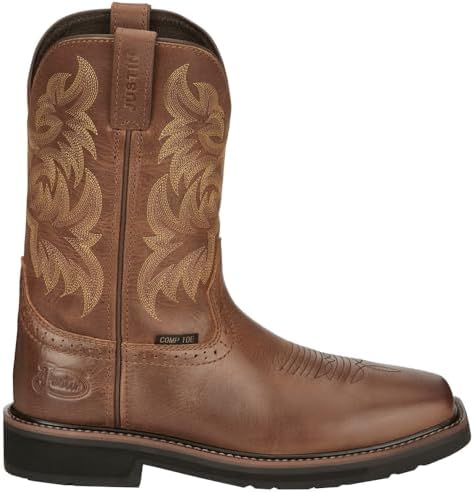 Justin Boots Mens Handler Electrical Hazard Composite Toe Pull On Work Safety Shoes Casual - Brown - Size 13 EE | Image 2