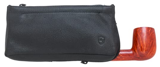 Mitchell Thomas Black Leather Pipe Tobacco Combination Pouch Holds 1 Pipe - 9315