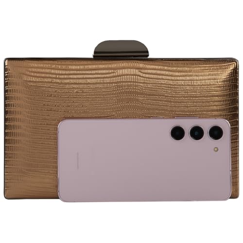 Image of JNB Women's Metallic Material Hard Case Evening Party Clutch