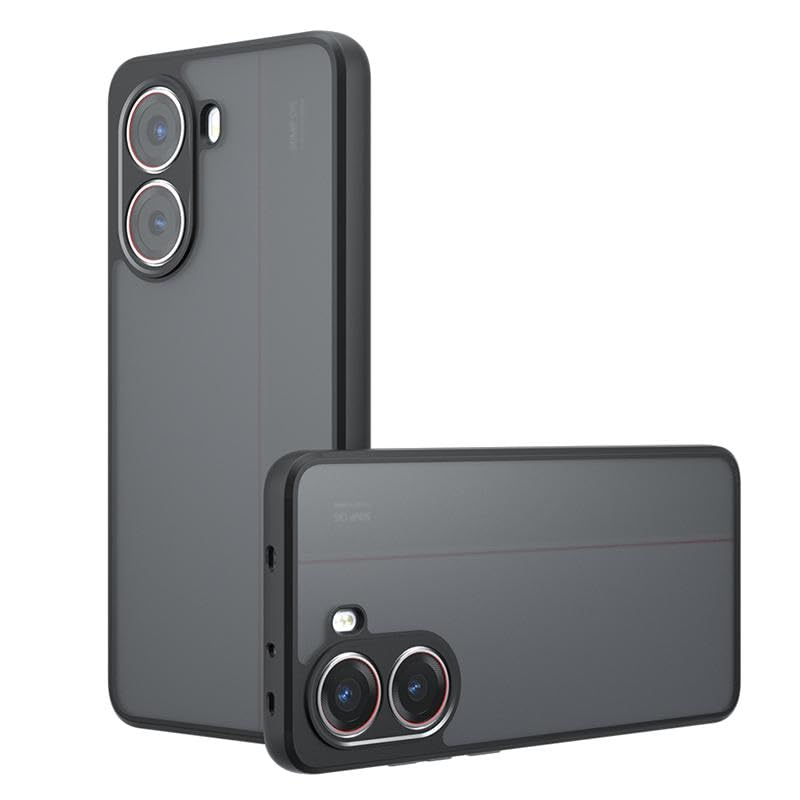 Image of Matte PC+TPU Back Cover Case for Poco X7 Pro 5G, Air Bag Corners, Anti-Fingerprint, Never Turns Yellow, Micro Arc Edge, Camera Protection, Black