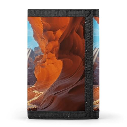 Antelope Canyon Trifold Wallet for Men - Money Clip Slim Wallets with Multiple Card Slots Minimalist Small Front Pocket Wallet for Everyday Carry