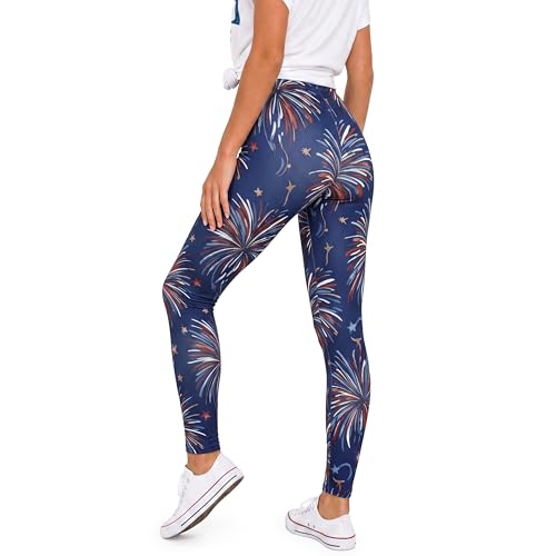 Image of sissycos Women's 80s Leggings Neon Artistic Splash Printed Buttery Soft Stretchy Pants