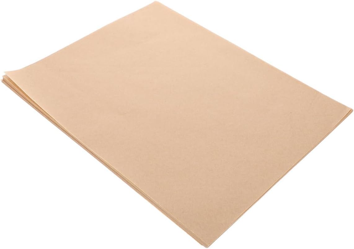 KICHOUSE Greaseproof Baking Paper Sheets 500pcs 20x25cm Natural Brown Oil-absorbing Parchment Liners for Pizza Fried Food Bbq Snacks