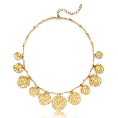 CLASSYZINT Gold Heart Necklace for Women Sun Coin Puff Heart Pendant Necklace Summer Necklace Jewelry Gifts