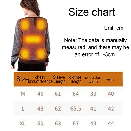 Moletom com capuz aquecido, suéter feminino com capuz alimentado por USB, colete de lã de jaqueta de