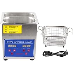 Profesional Limpiador Ultrasónico 40.000 Hz 2 Limpiador Ultrasonidos de Acero Inoxidable con Calentador Degas para Partes de Carburador Latón Relojes Joyas Dentales Monedas de Metal(2 L)