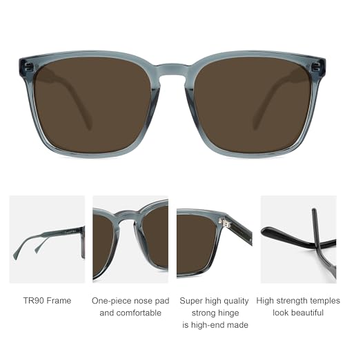 Unisex Modern Retro Style Square Polarized Sunglasses For Men Women Fashion Rectangular Shades 55mm2